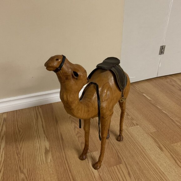 3 Moroccan Handcrafted Leather Camel Set Small Medium and Large - Picture 5 of 10